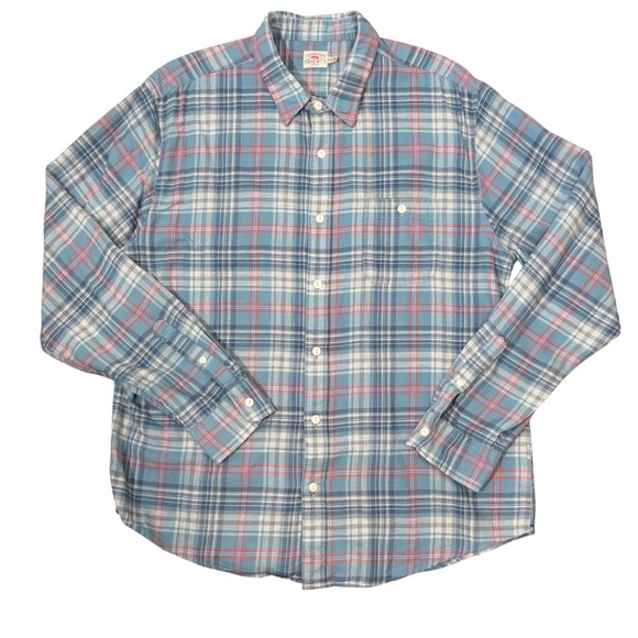 Faherty Other - Faherty Cotton Flannel Button Down Collared Mens Shirt (XXL) Blue Lightweight